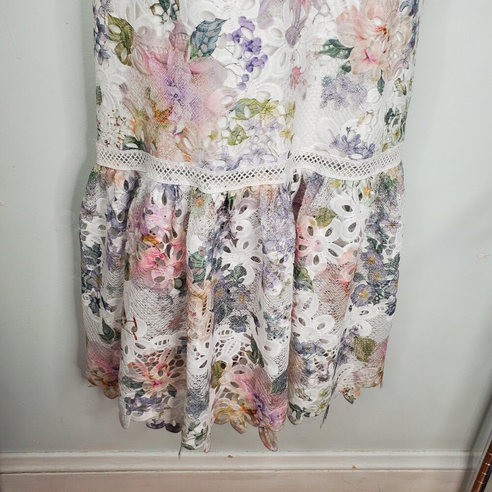 Arose Studio Madison Floral-Lace Tie Strap Sleeveless Midi Dress Size Medium - Picture 7 of 10